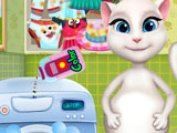Pregnant Angela Washing Clothes