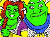 Coloring Page: Shrek and Fiona Portrait