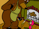 Masha y el Oso: Near the Fireplace Coloring